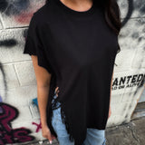 ROAD RASH MUSCLE BACK SLASHED BLACK TEE