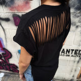 ROAD RASH MUSCLE BACK SLASHED BLACK TEE