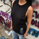 ROAD RASH COLLAR BLACK TANK TOP