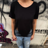 ROAD RASH BACK BRIADED BLACK TEE