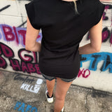 ROAD RASH MUSCLE FRONT TIES BLACK TEE