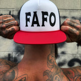 BLACK FAFO RED WHITE BLUE FOAMIE FLAT BILL HAT