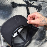 USA BLACK FLAG RETRO TRUCKER GREEN CAMO HAT