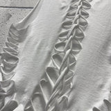 ROAD RASH BRAIDED SPINE WHITE CROP TANK TOP