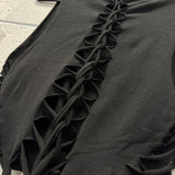 ROAD RASH BRAIDED SPINE BLACK CROP TANK TOP