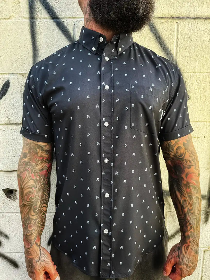 ESSENTIAL INFINITY SKULL BUTTON UP – The Drive Clothing ESSENTIAL INFINITY SKULL BUTTON UP – The Drive Clothing