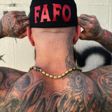 FAFO RED ON BLACK BACK STYLE FLEXFIT COTTON HAT