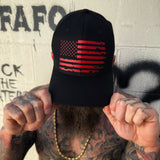 FAFO RED ON BLACK BACK STYLE FLEXFIT COTTON HAT