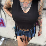 BLACK FLARE CROP TANK TOP - 1.0