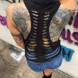 ROAD RASH BLACK CROP TANK TOP 4.0