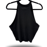 ROAD RASH FRONT TIE BLACK CROP TANK