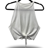 ROAD RASH FRONT TIE WHITE CROP TANK