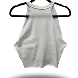 ROAD RASH FRONT TIE WHITE CROP TANK