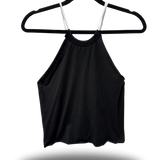 ROAD RASH BACK LACE UP BLACK CROP TANK
