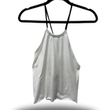 ROAD RASH BACK LACE UP WHITE CROP TANK
