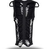 ROAD RASH FRONT V SLASHED BLACK TANK TOP