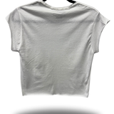 ROAD RASH MENS MUSCLE CROP WHITE TEE