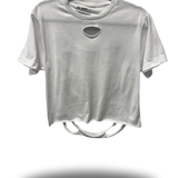 ROAD RASH CRAZY BACK SLASH WHITE CROP TOP