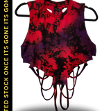 ROAD RASH BLACK PURPLE AND RED TIE DYE CROP TANK TOP