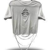 ROAD RASH DIAMOND CUT WHITE CROP TOP