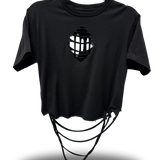 ROAD RASH DIAMOND CUT BLACK CROP TOP