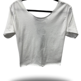 ROAD RASH BACK LACE WHITE CROP TOP