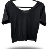 ROAD RASH BACK LACE BLACK CROP TOP