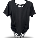 ROAD RASH BACK BRIADED BLACK TEE