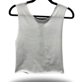 ROAD RASH BRAIDED BACK WHITE CROP TANK TOP