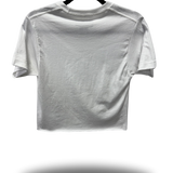 ROAD RASH FRONT SLASHED WHITE CROP TOP