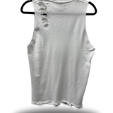 ROAD RASH RAWED OUT BOTTOM WHITE TANK TOP