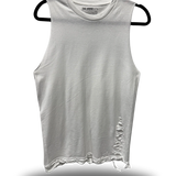 ROAD RASH RAWED OUT BOTTOM WHITE TANK TOP
