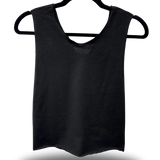 ROAD RASH BRAIDED BACK BLACK CROP TANK TOP