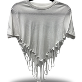 ROAD RASH V CUT HEART WHITE CROP TOP