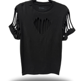 ROAD RASH HEART SLASHED BLACK TEE