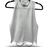 ROAD RASH BACK SLASHED AND BRAIDED WHITE CROP TANK TOP