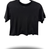 ROAD RASH BACK SLASHED BRAIDED BLACK CROP TOP