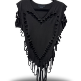 ROAD RASH BIG HEART BLACK BIKINI COVER UP