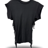ROAD RASH MUSCLE BACK SLASHED BLACK TEE