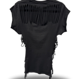 ROAD RASH MUSCLE BACK SLASHED BLACK TEE