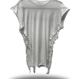 ROAD RASH MUSCLE BACK SLASHED WHITE TEE