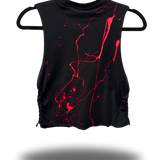 BLOOD ROAD RASH BRAIDED BLACK CROP TANK TOP - 1.0