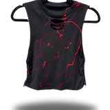 BLOOD ROAD RASH BRAIDED BLACK CROP TANK TOP - 1.0