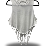 ROAD RASH WHITE CROP TANK TOP - 2.0