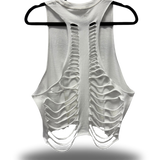 ROAD RASH WHITE CROP TANK TOP - 1.0