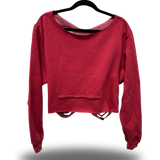 RED ROAD RASH WIDENECK CROP TOP SWEATER 1.0