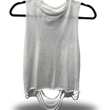 ROAD RASH RAZOR CUT WHITE CROP TANK
