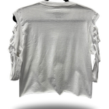 ROAD RASH SLASHED WHITE CROP TOP