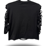 ROAD RASH SLASHED BLACK CROP TOP