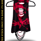 ROAD RASH BLACK AND RED TIE DYE  CROP TANK TOP